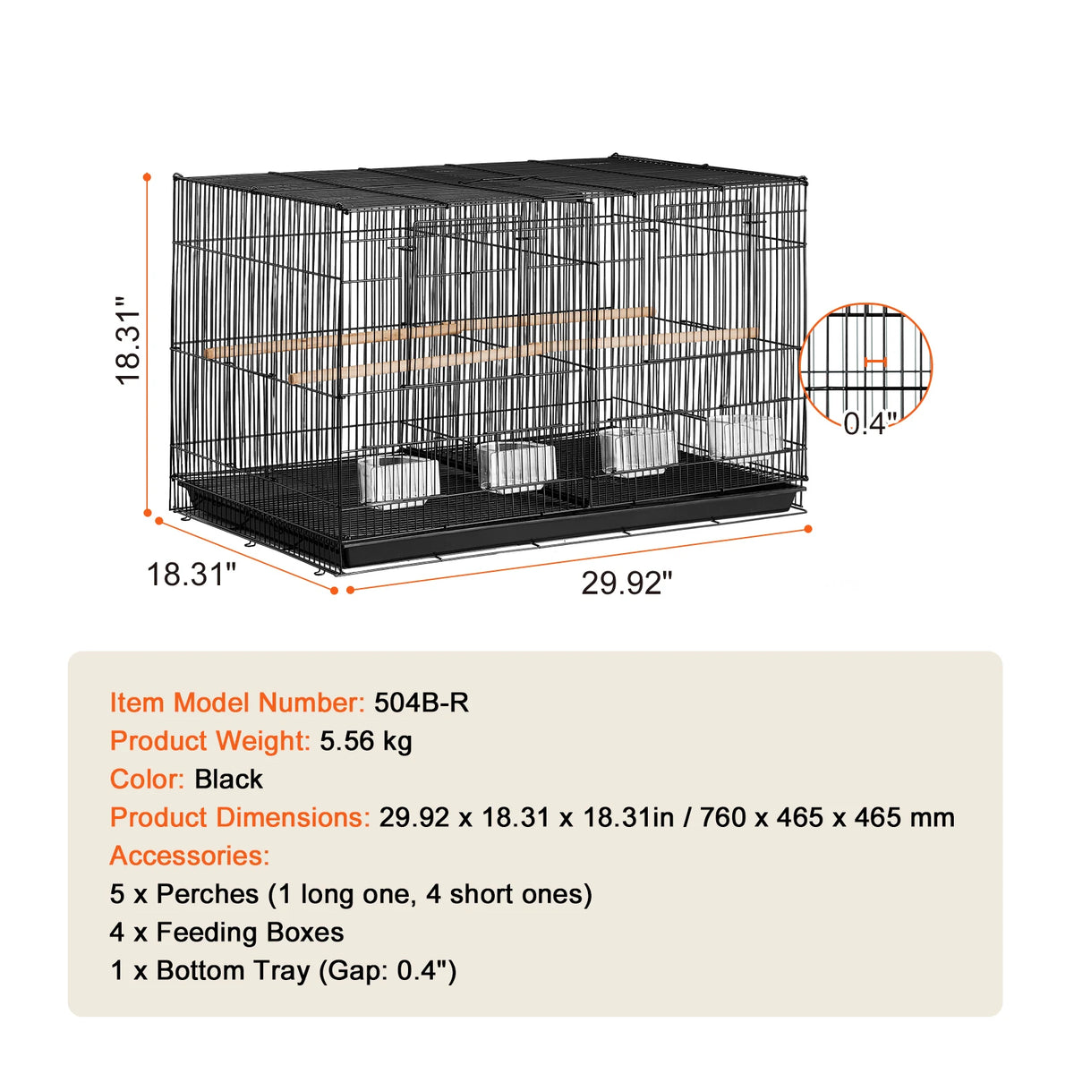 SucceBuy Stackable Bird Cage With Removable Divider and Travel Handle