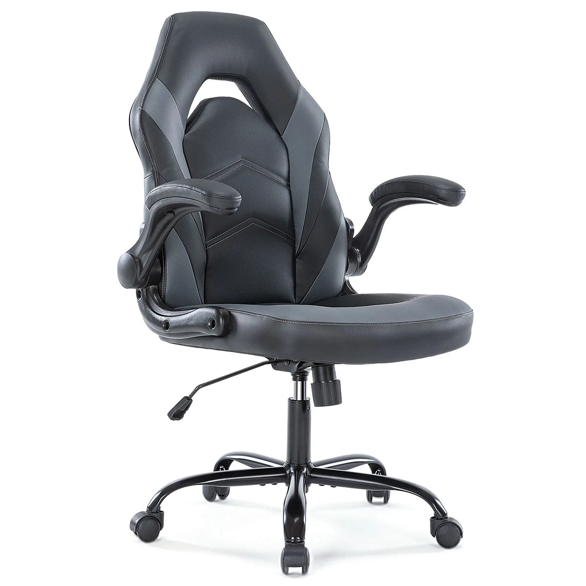 JHK Ergonomic PU Leather Office And Gaming Desk Chair With Flip Up Armrests