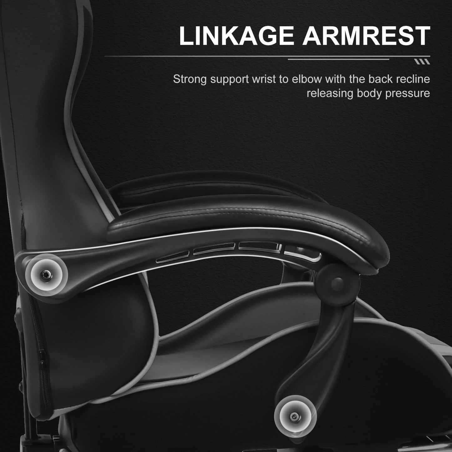 GTPLAYER Gaming Chair With Footrest, Swivel Seat, Headrest, Lumbar Support