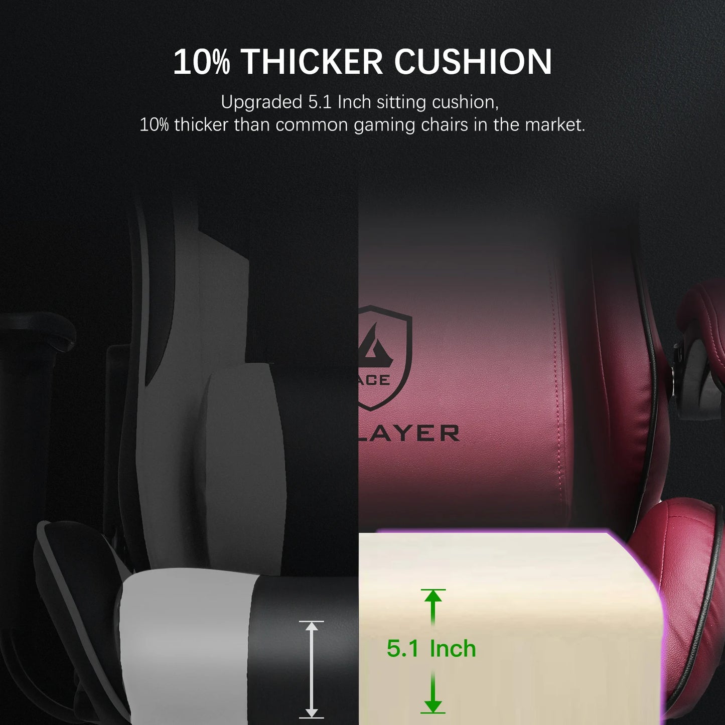 GTPLAYER Gaming Chair Faux Leather Swivel With Built In Speakers Footrest