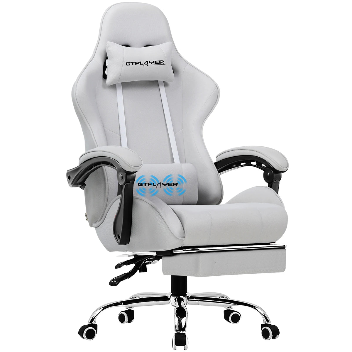 GTPLAYER Gaming Chair With Footrest, Lumbar Support, Headrest