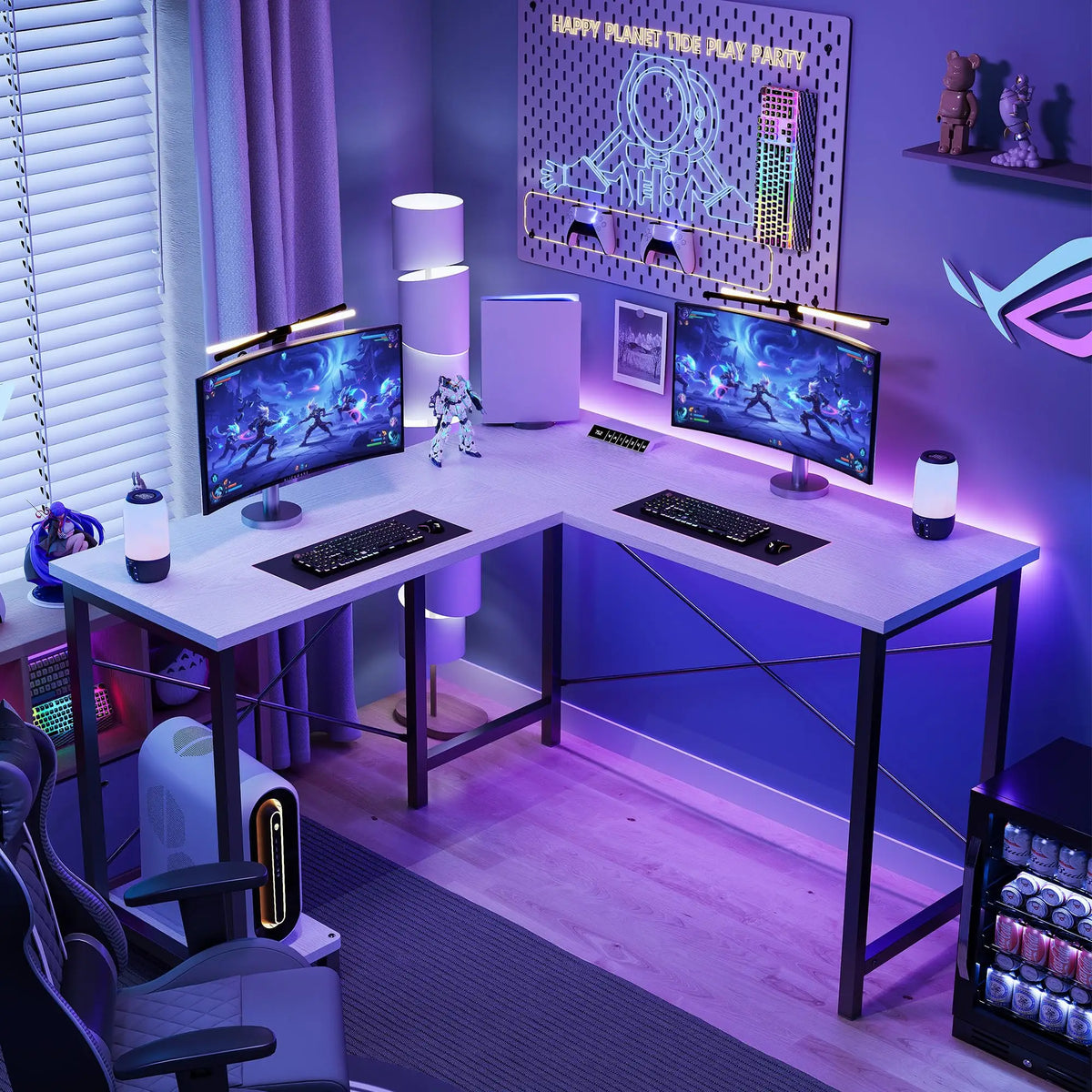 JHK L-Shaped Desk With CPU Shelf For Home Office And Gaming