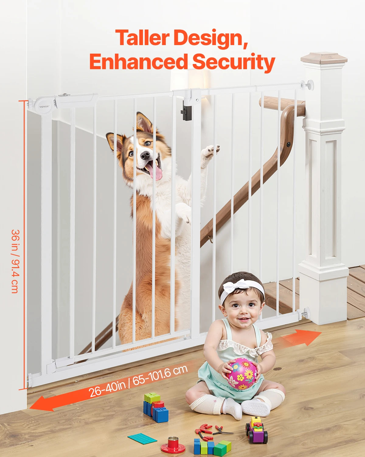 SucceBuy Baby Gate Pressure Mount Walk Through Pets And Kids