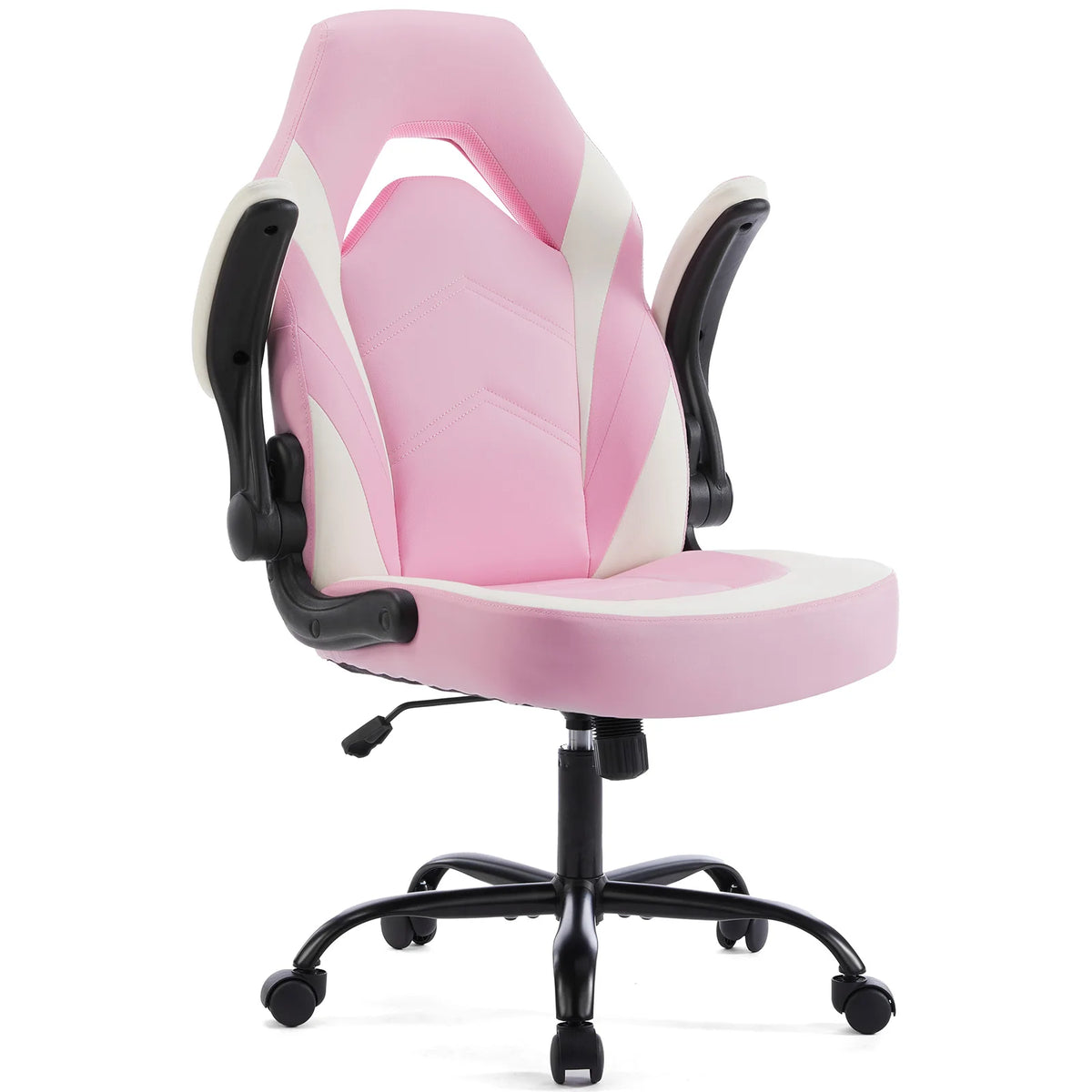 JHK Ergonomic PU Leather Office And Gaming Desk Chair With Flip Up Armrests