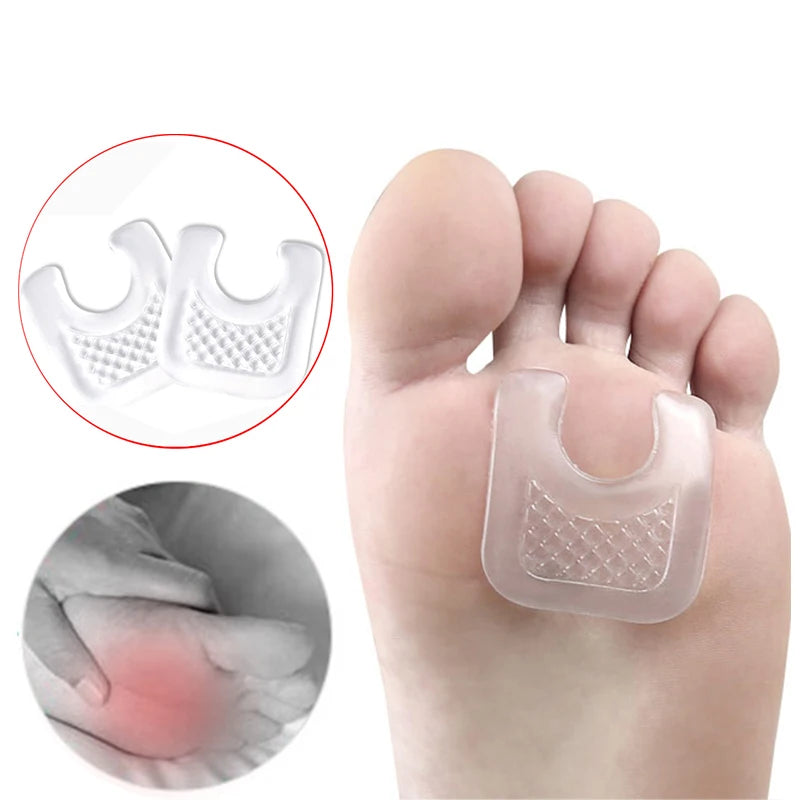 Pexmen 2/4Pcs Waterproof Toe Cushions U-Shaped Gel Callus Pads from Rubbing Reusable Foot Corn Sticker Calluses Protector