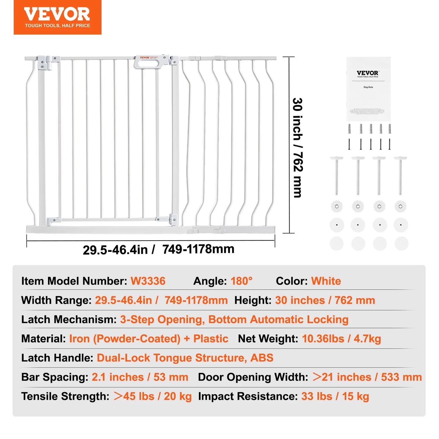 SucceBuy Baby Gate Pressure Mount Walk Through Pets And Kids