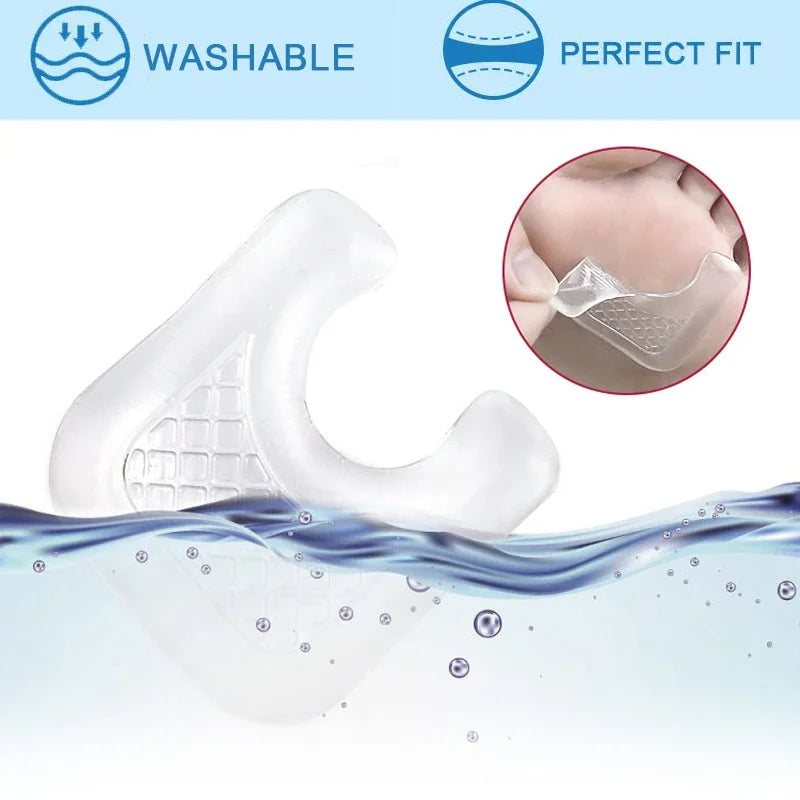 Pexmen 2/4Pcs Waterproof Toe Cushions U-Shaped Gel Callus Pads from Rubbing Reusable Foot Corn Sticker Calluses Protector