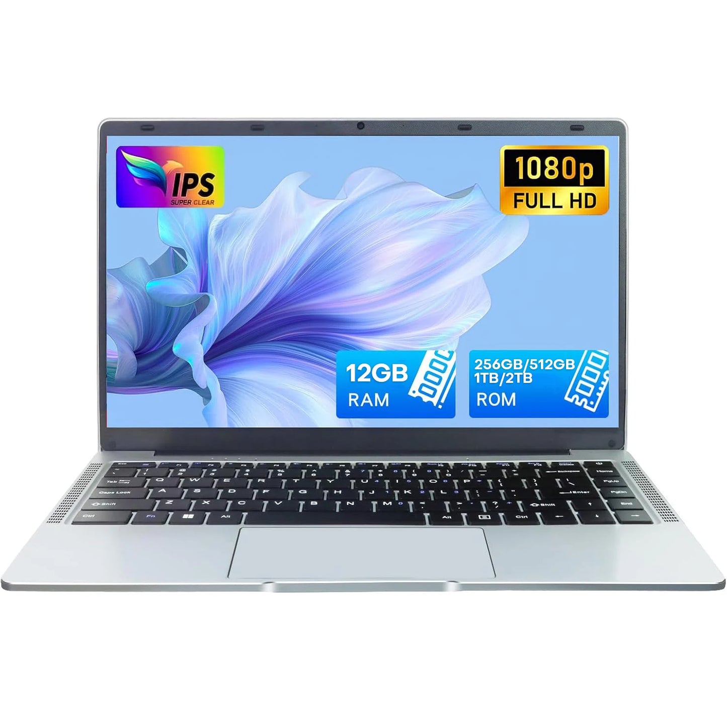 Erilles Windows 11 Pro Laptop Atom A3950, 12GB RAM, SSD