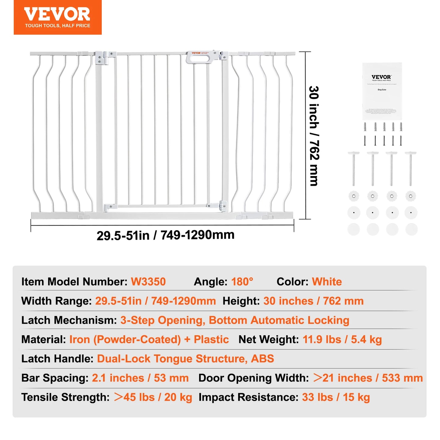 SucceBuy Baby Gate Pressure Mount Walk Through Pets And Kids