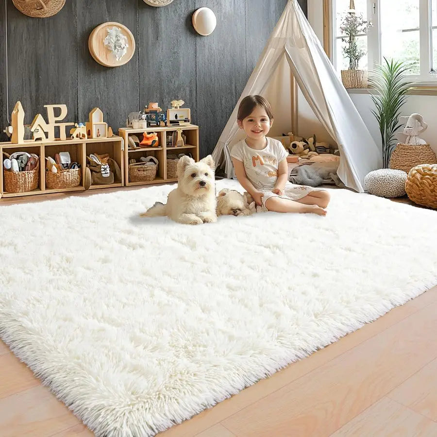 Area Rugs for Living Room, Ultra Soft Fluffy Large Shaggy Rug Carpet for Bedroom, NonSlip Fuzzy Plush Rugs for Nursery Boys Girl