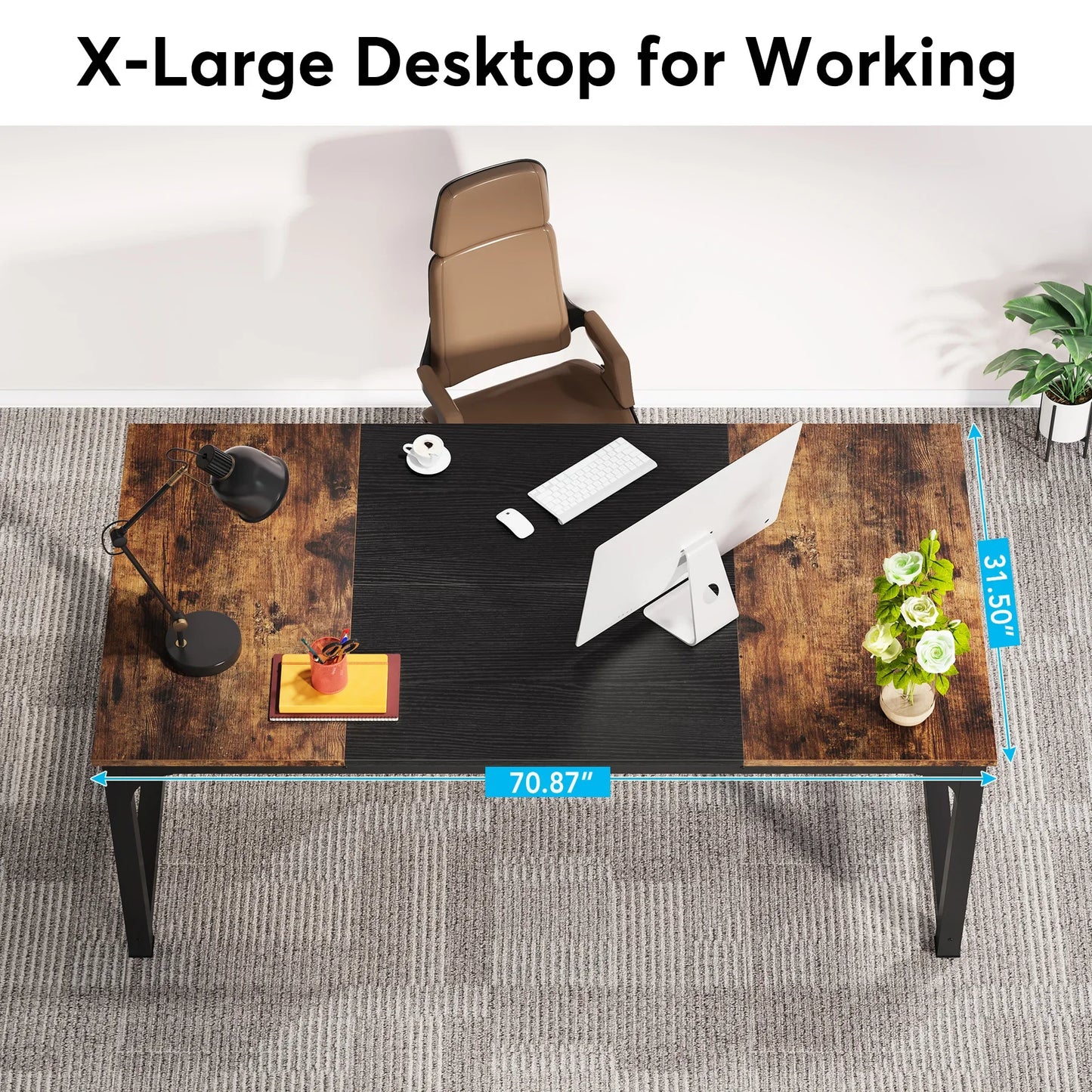 Tribesigns Modern Computer Desk Large Office Desk Workstation For Home Office
