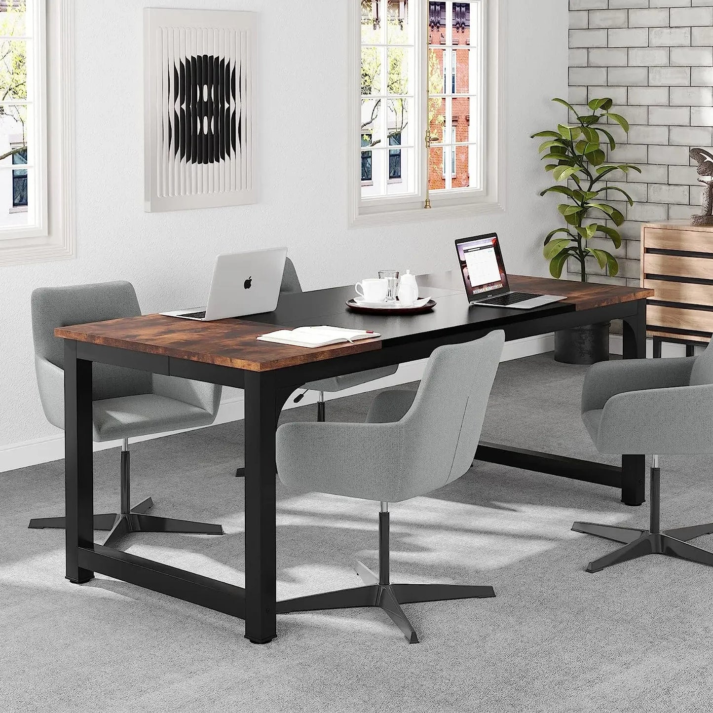 Tribesigns Modern Computer Desk Large Office Desk Workstation For Home Office