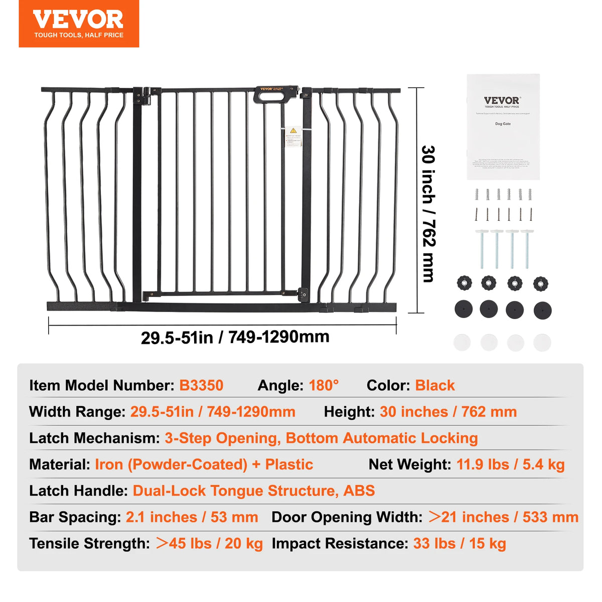 SucceBuy Baby Gate Pressure Mount Walk Through Pets And Kids