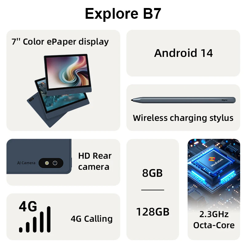 Bigme B7 Ereader Android Open System 8GB 128GB Handwritten Notes