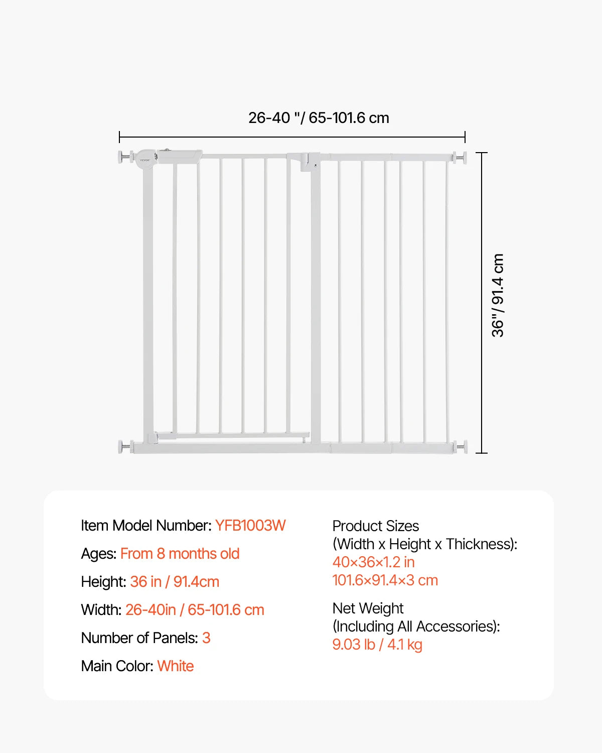 SucceBuy Baby Gate Pressure Mount Walk Through Pets And Kids