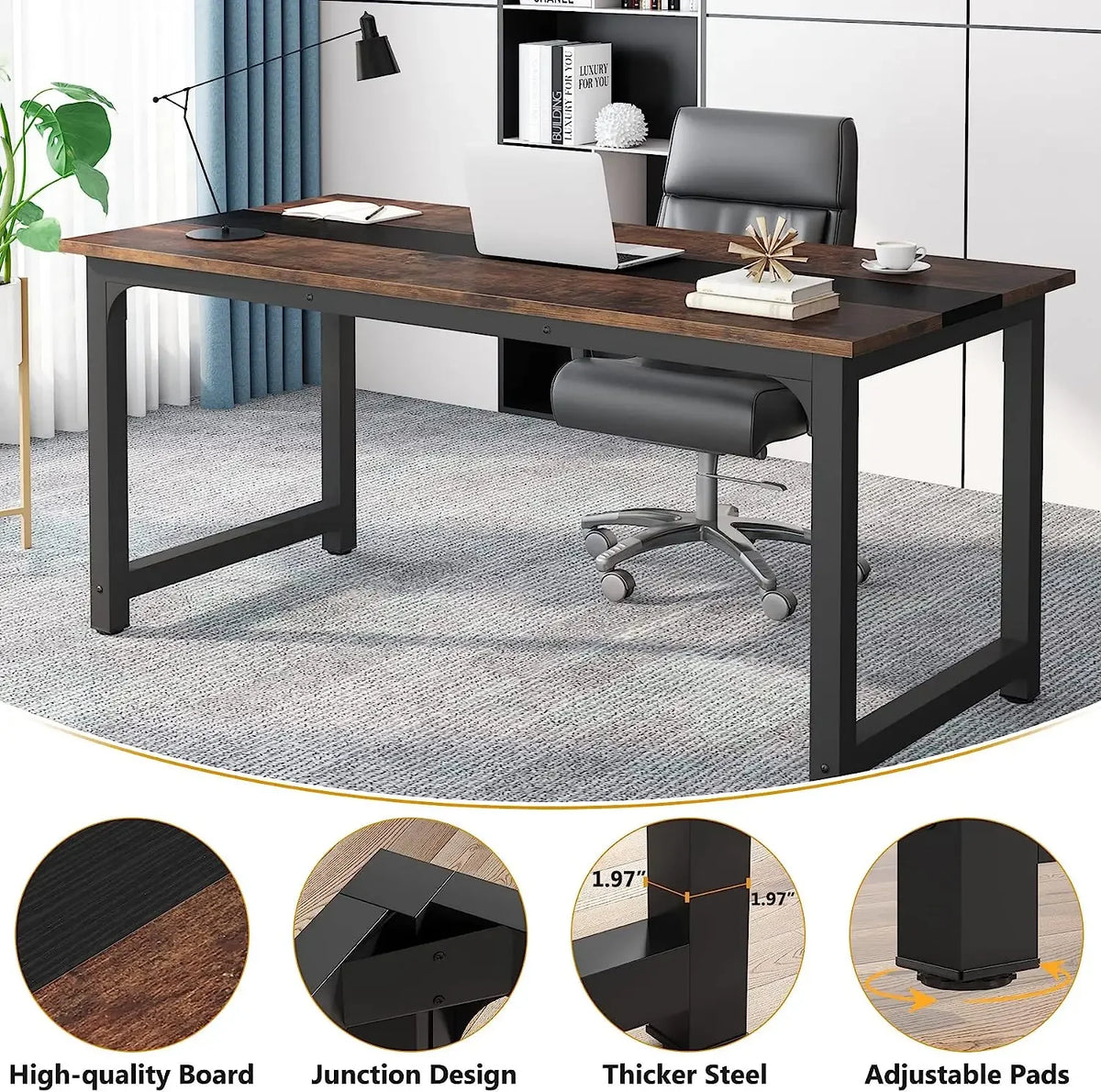 Tribesigns Modern Computer Desk Large Office Desk Workstation For Home Office