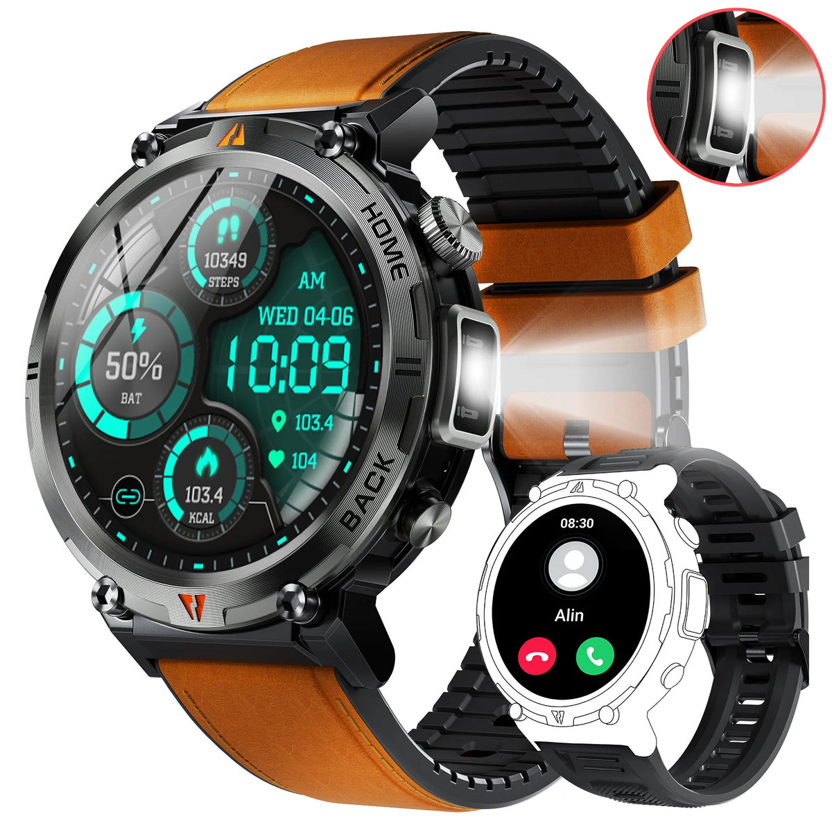 EIGIIS Smartwatch For Men Bluetooth With Heart Rate Monitor