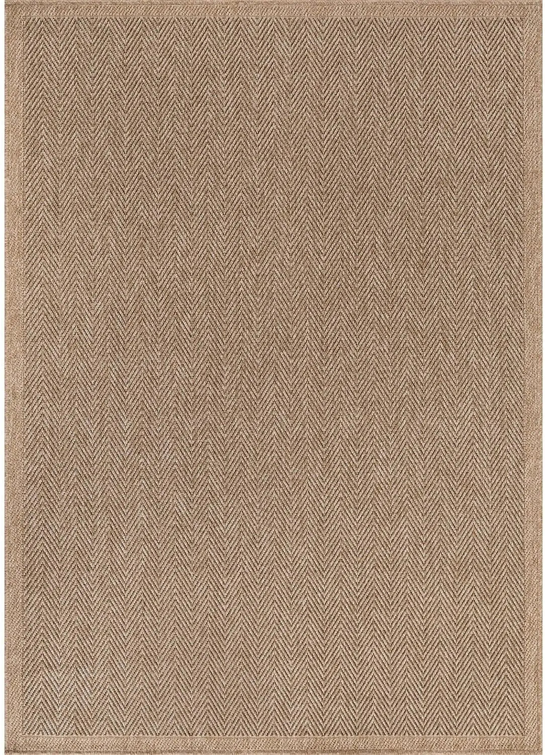 Easy Jute Rug Indoor Outdoor Natural Fiber Herringbone Washable Carpet