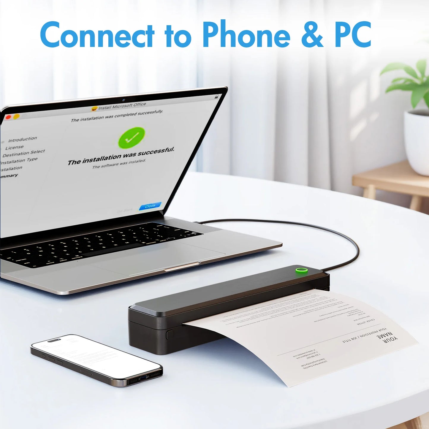 TakeYou Portable Wireless Inkless Thermal Printer For Travel And Office