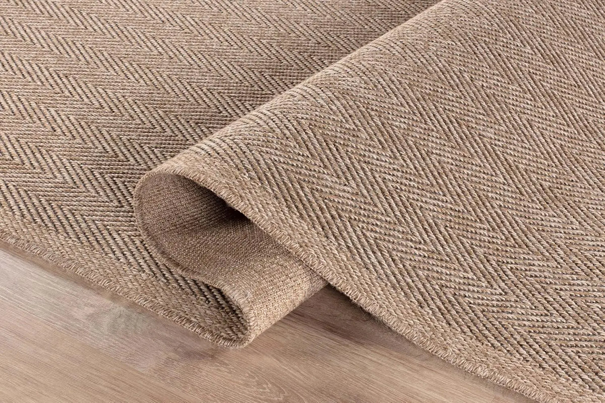 Easy Jute Rug Indoor Outdoor Natural Fiber Herringbone Washable Carpet