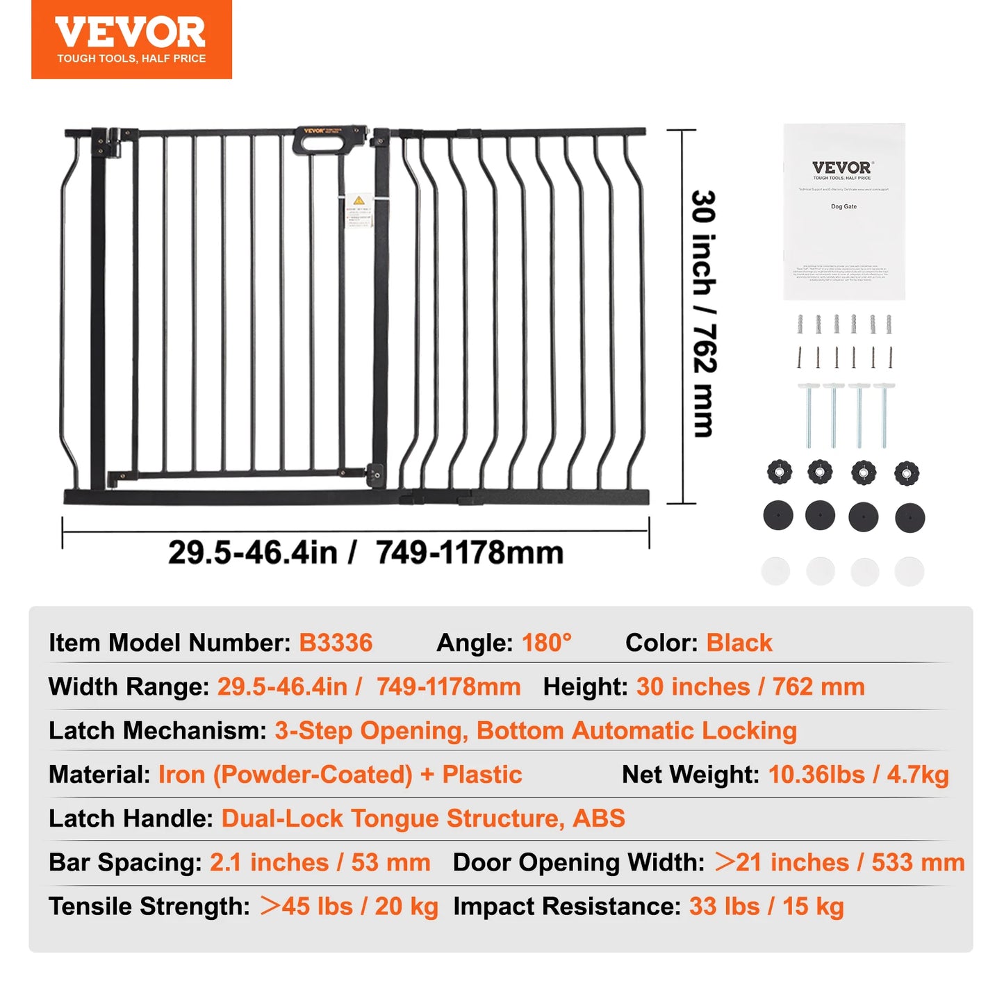 SucceBuy Baby Gate Pressure Mount Walk Through Pets And Kids