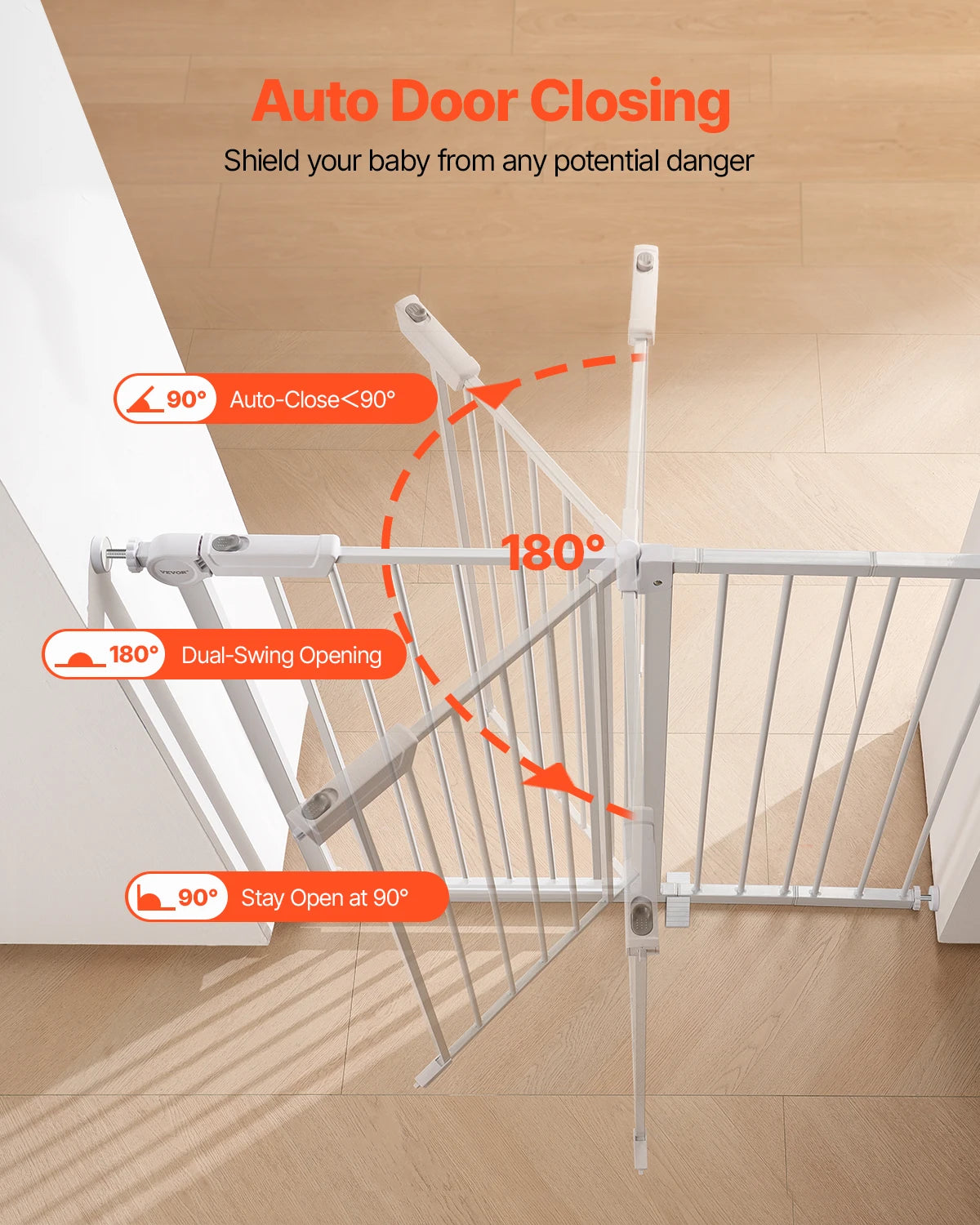SucceBuy Baby Gate Pressure Mount Walk Through Pets And Kids
