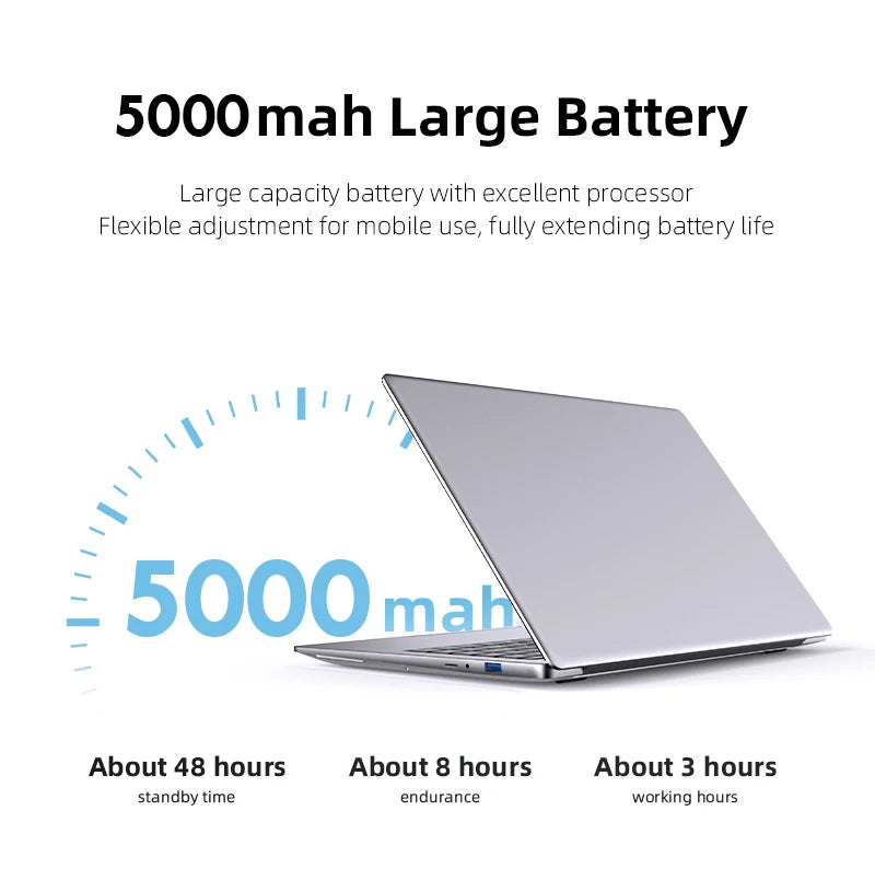 Erilles Windows 11 Pro Laptop Atom A3950, 12GB RAM, SSD
