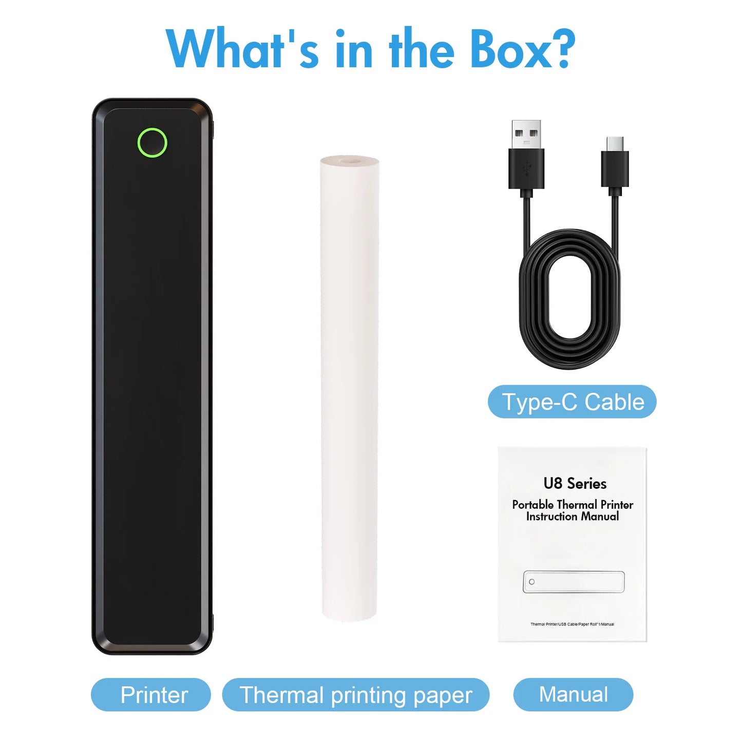 TakeYou Portable Wireless Inkless Thermal Printer For Travel And Office