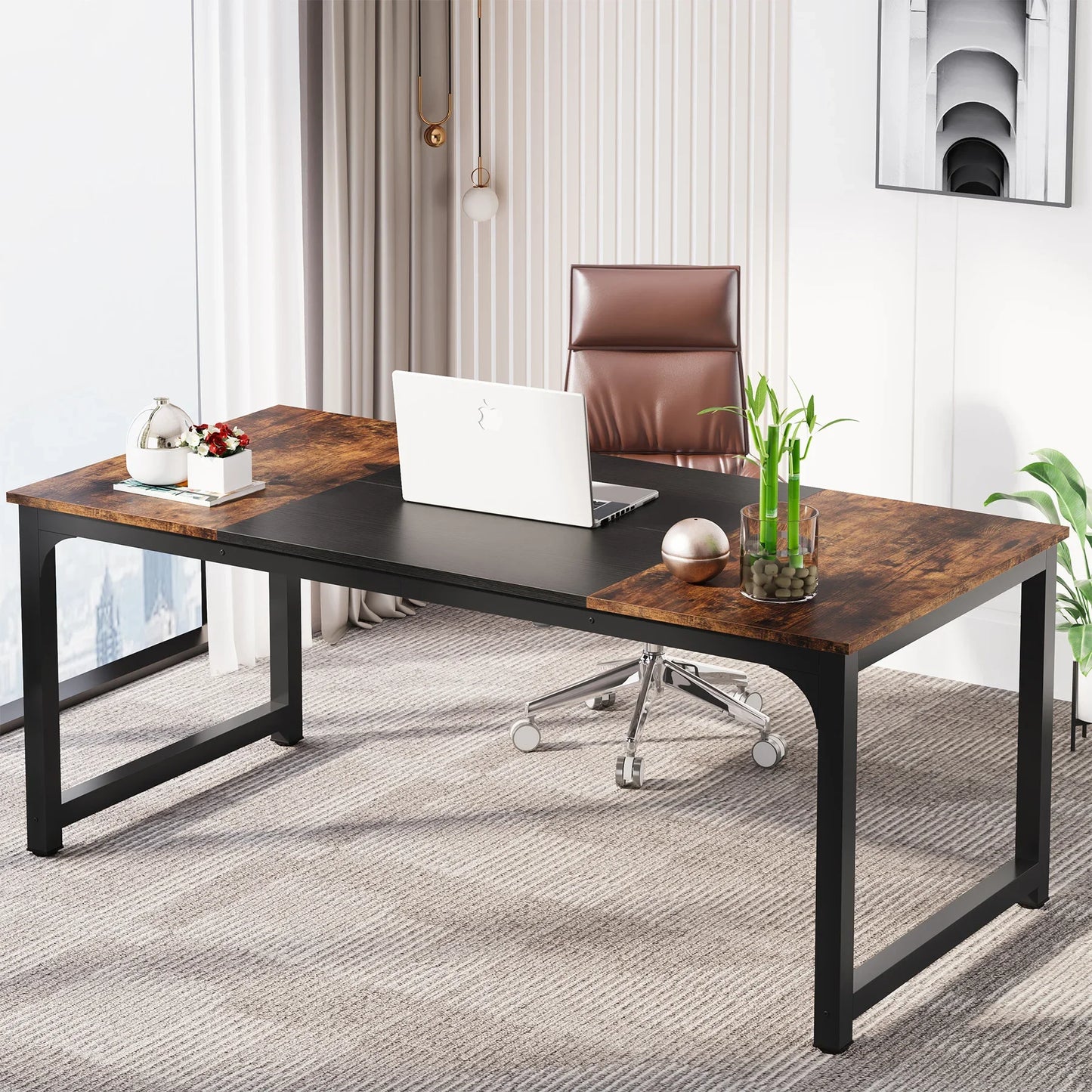 Tribesigns Modern Computer Desk Large Office Desk Workstation For Home Office