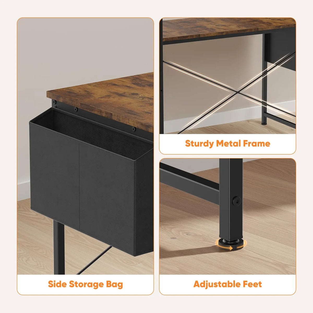JHK L Shaped Desk with Storage Shelf for Home Office