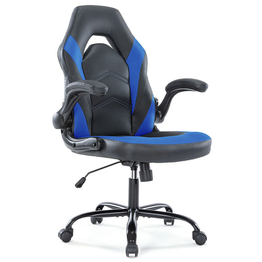 JHK Ergonomic PU Leather Office And Gaming Desk Chair With Flip Up Armrests