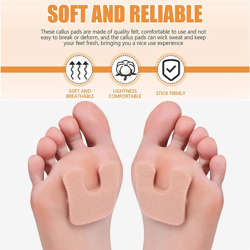 Pexmen 2/4Pcs Waterproof Toe Cushions U-Shaped Gel Callus Pads from Rubbing Reusable Foot Corn Sticker Calluses Protector